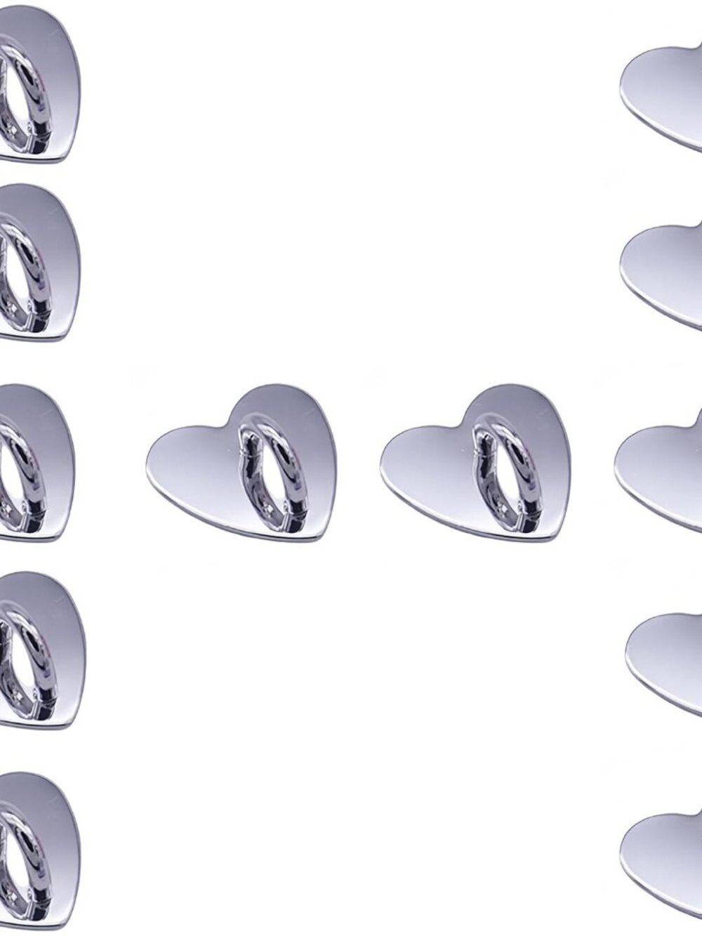 12 Pcs Metal Phone Finger Grip Hook Adhesive Heart Shaped Phone Charm Hook Smart